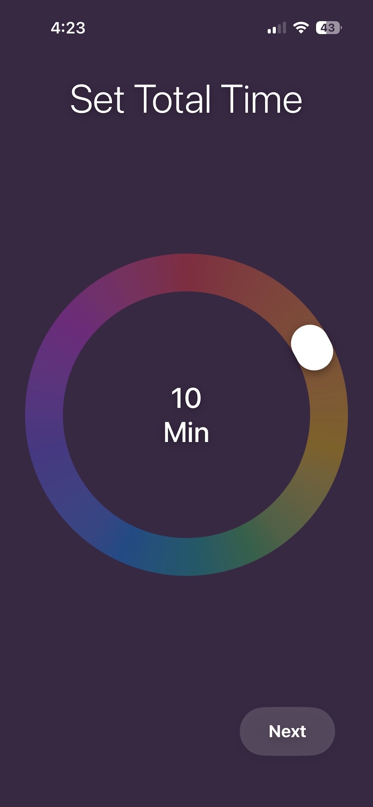 Chakra Tone Timer Start Screen